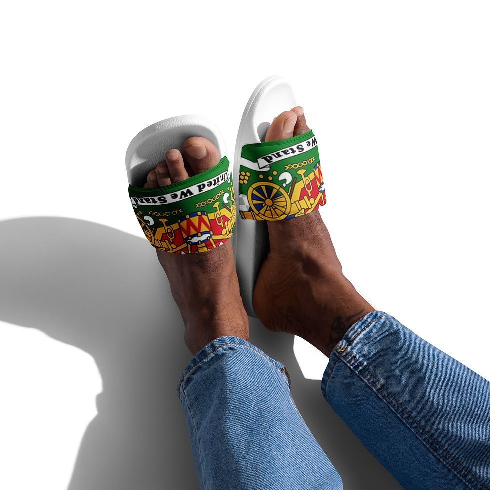Thumbnail: Men’s slides 1 W/Haitian Flag Logo Print