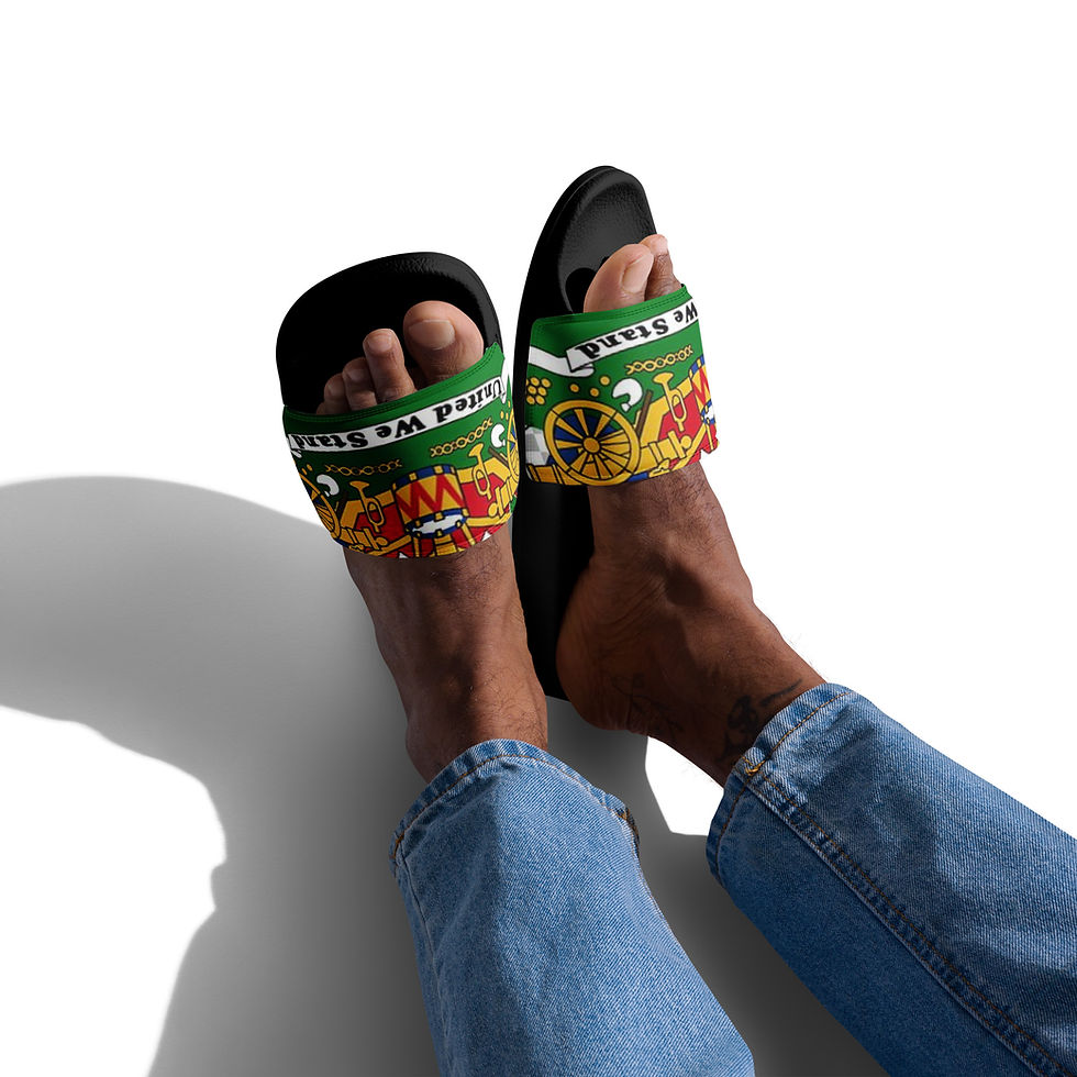 Thumbnail: Men’s slides 1 W/Haitian Flag Logo Print