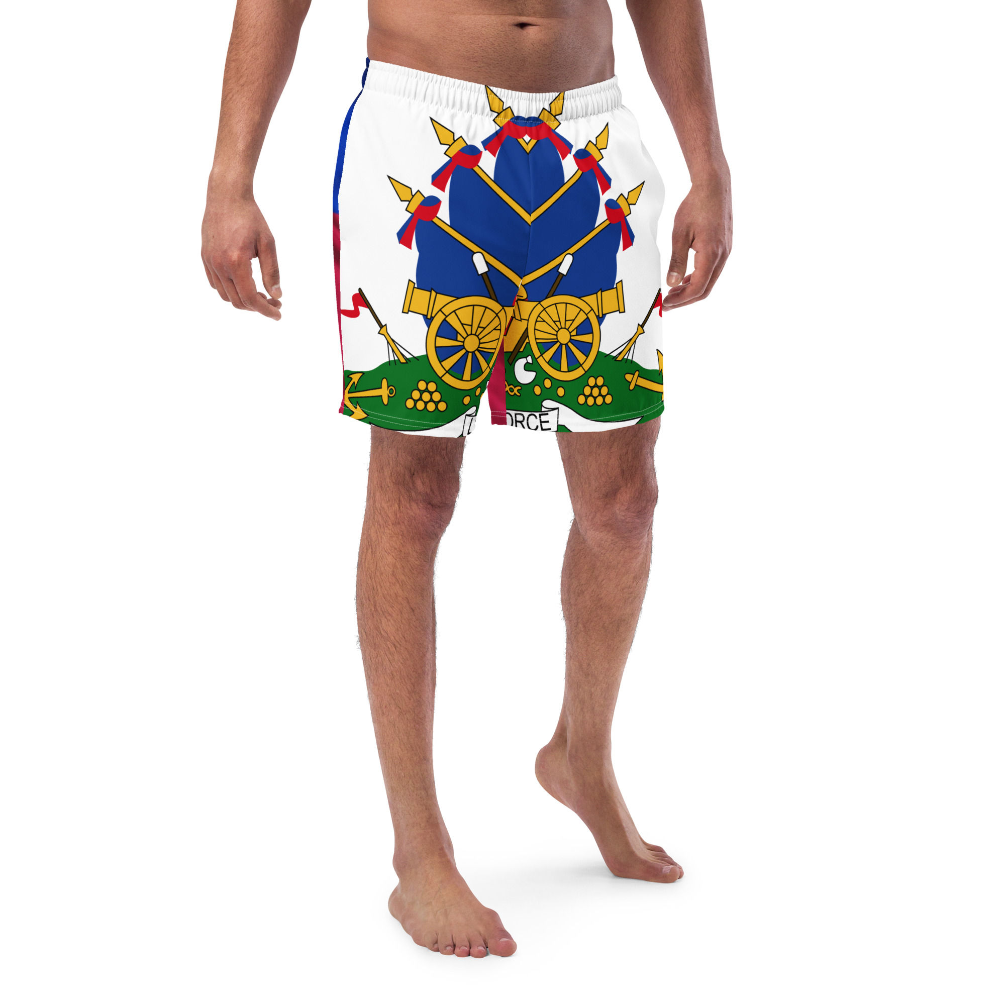Swim Trunks W/Haitian Flag Print copy