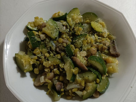 Courgettes et pois cassés