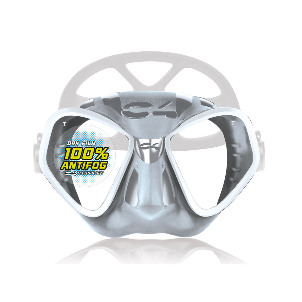 MASCHERA C4 CONDOR ANTIFOG SILVER WHITE con zip case