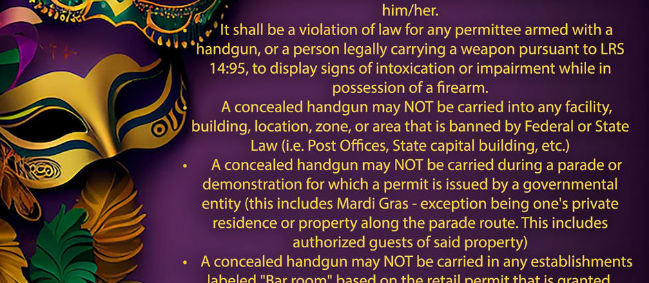 Weapons Laws & Carnival Season