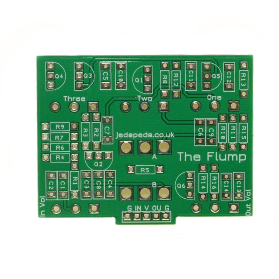 top view of empty board for DIY guitar effects pedal