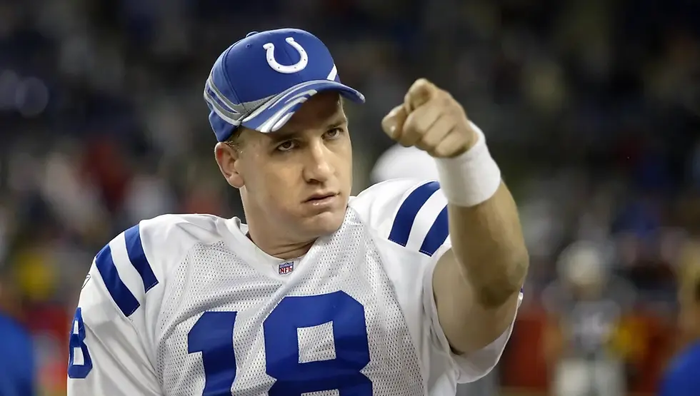Colts QB Peyton Manning after a 40-21 win over the Patriots in 2005.