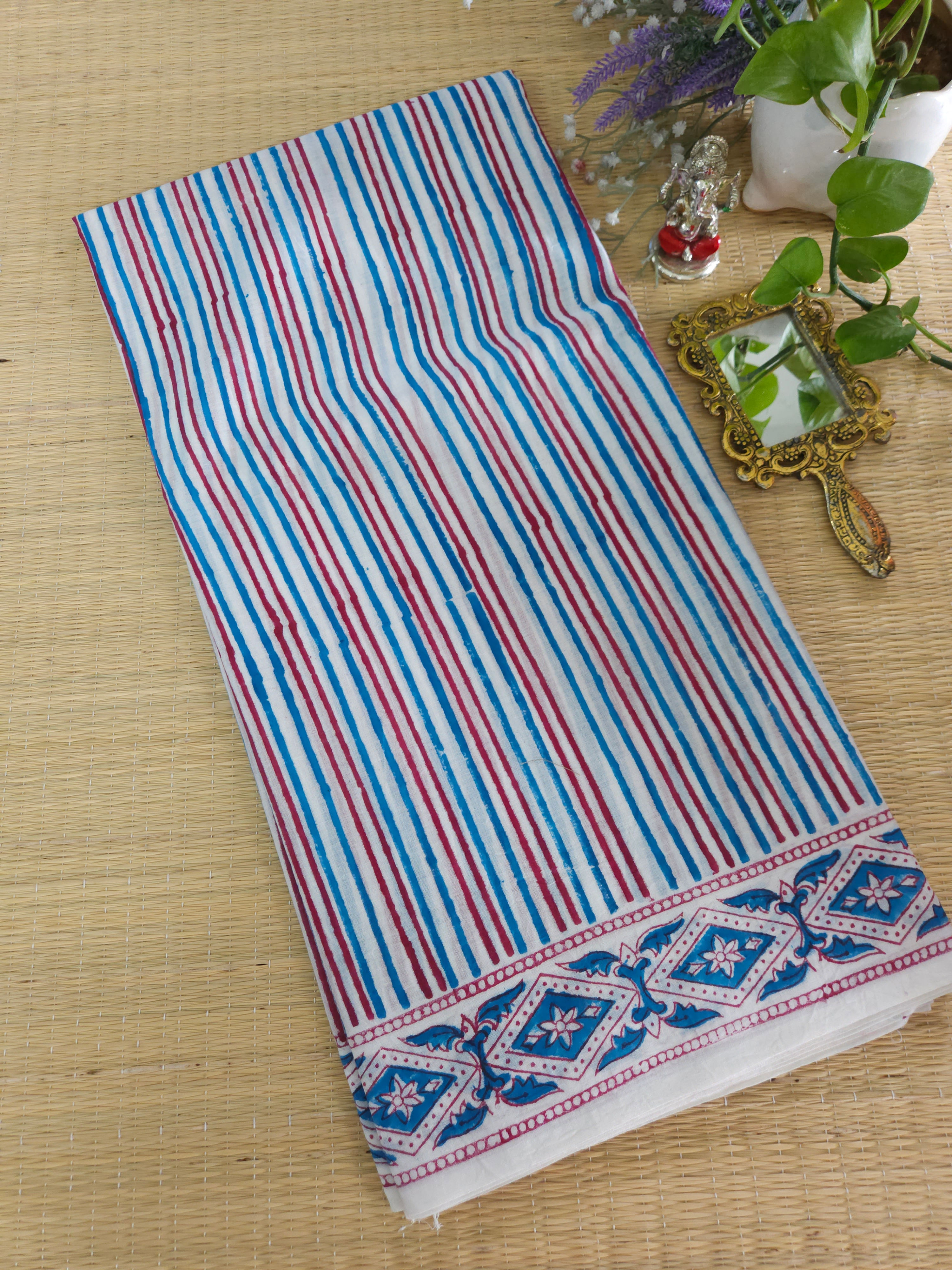Mul mul cotton Handblock printed saree 