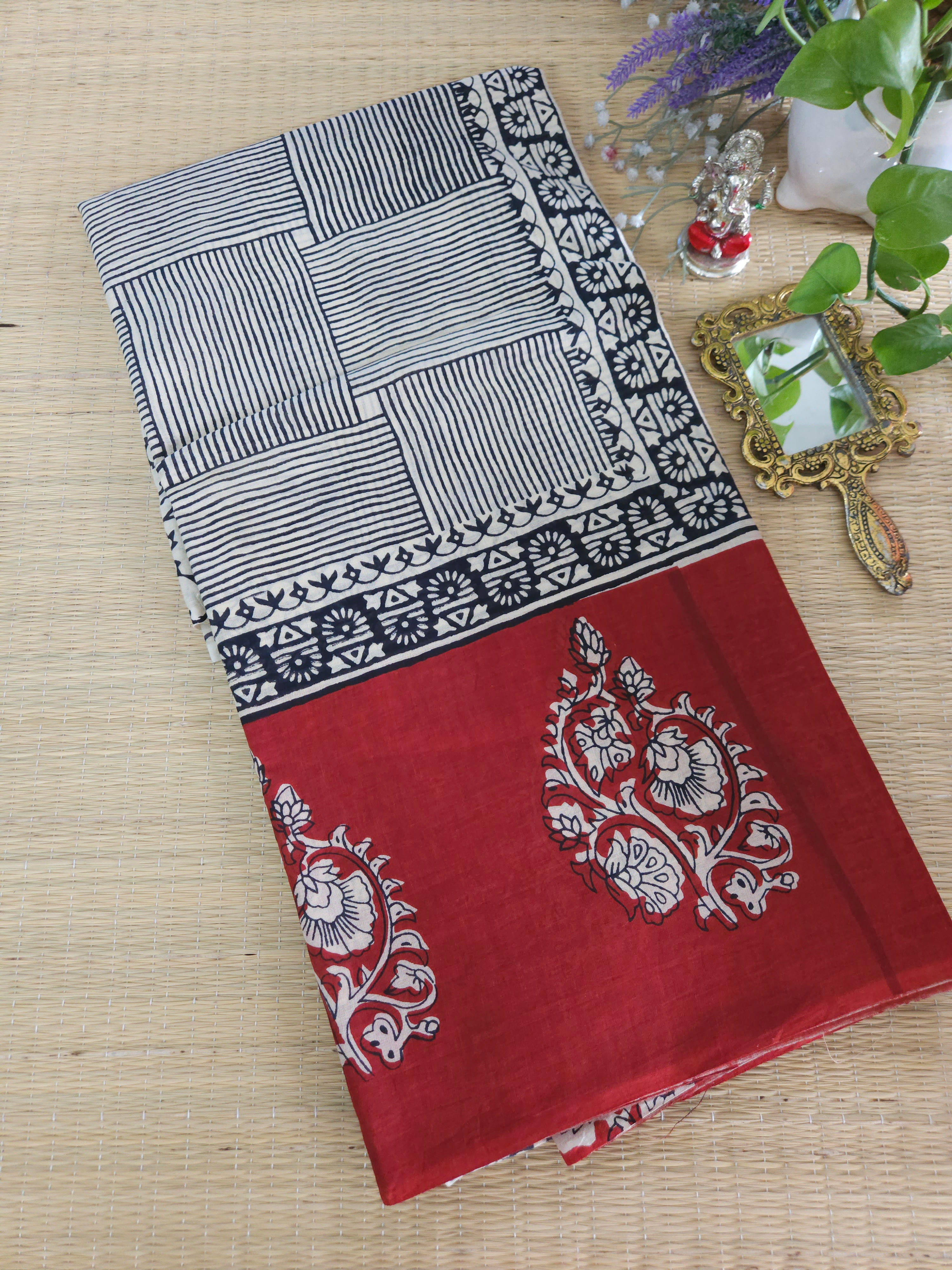 Mul mul cotton Handblock printed saree