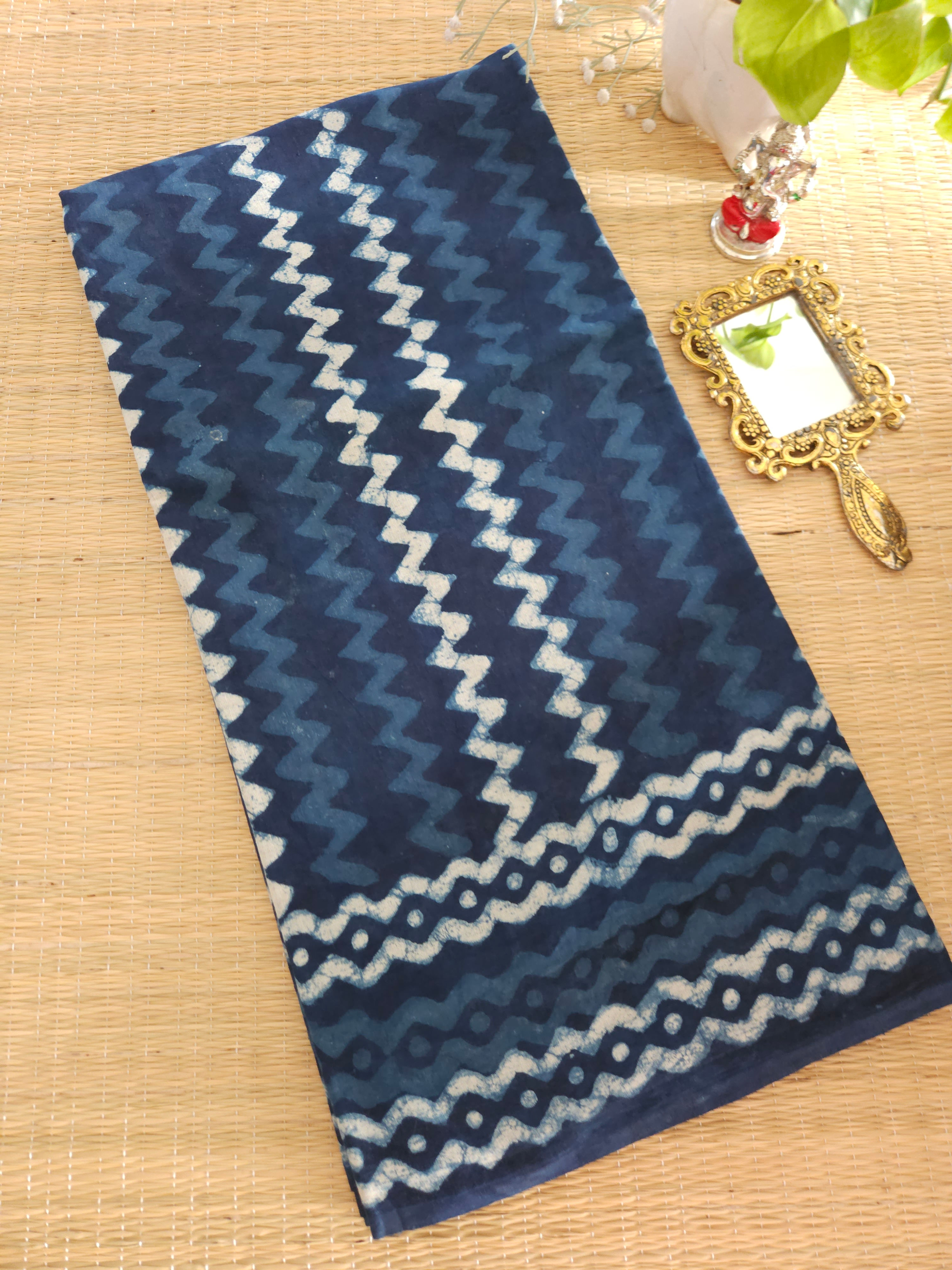Pure mul mul cotton Handblock printed saree