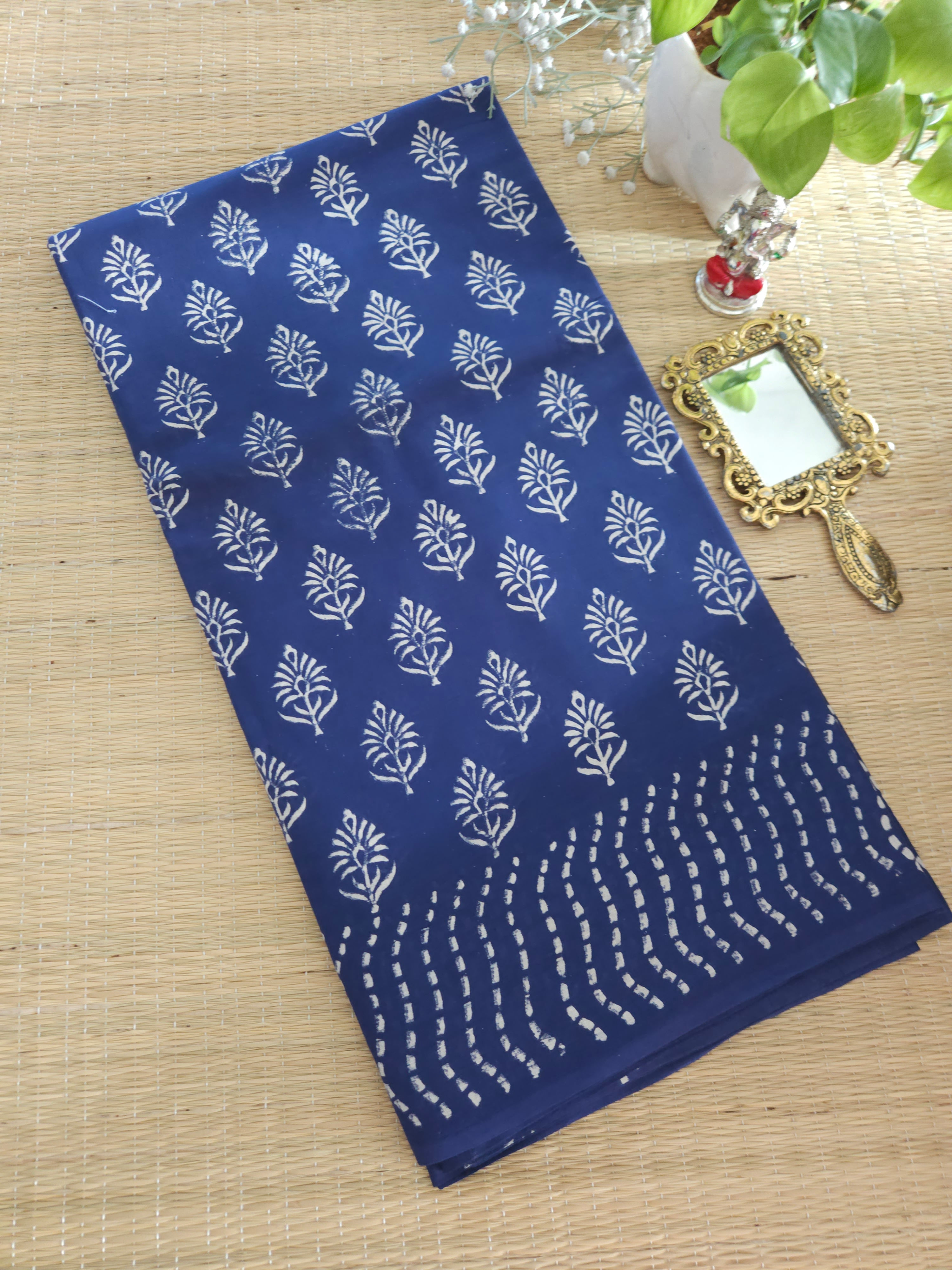 Pure Mul Mul cotton Handblock printed saree