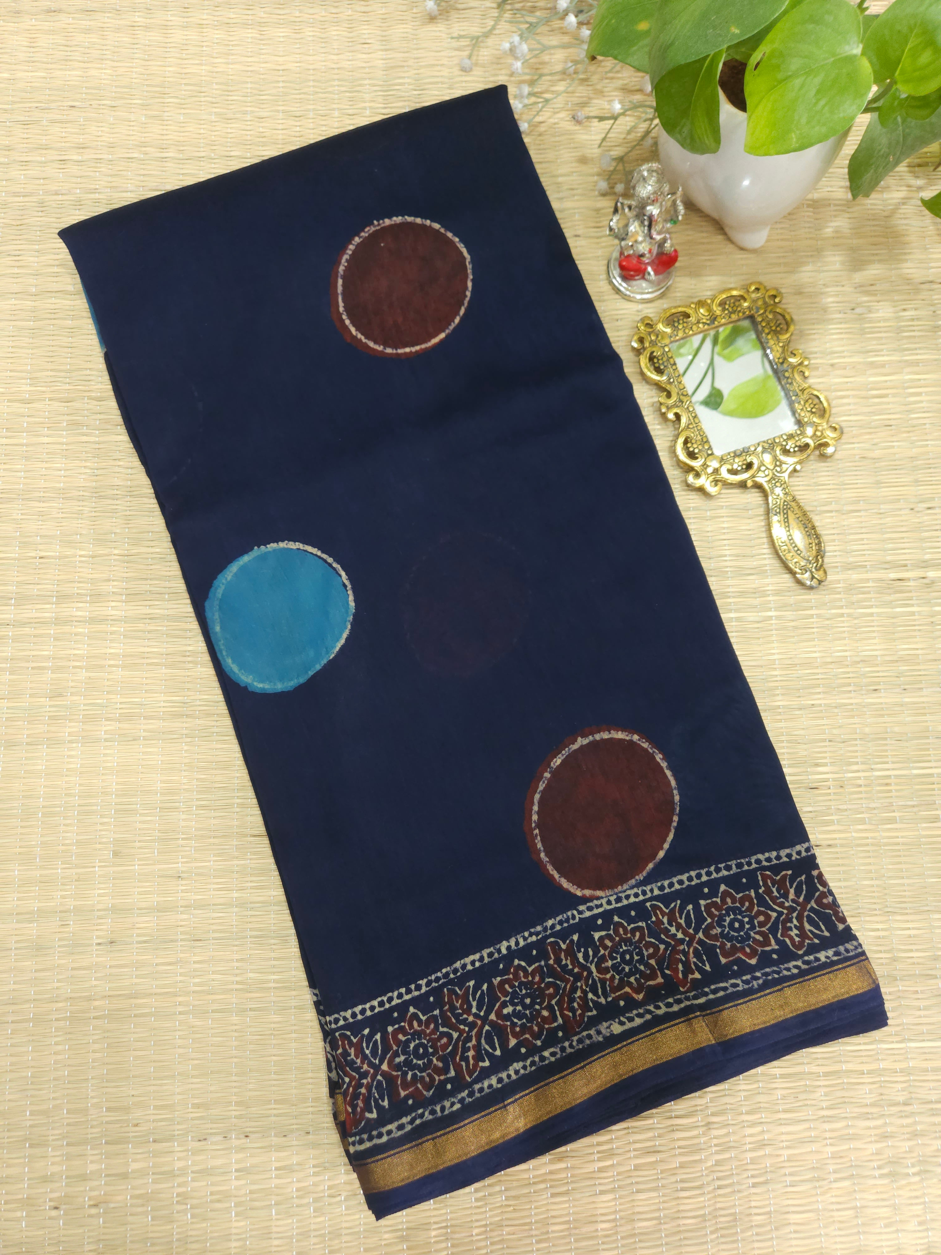 Pure Chanderi Handblock printed saree