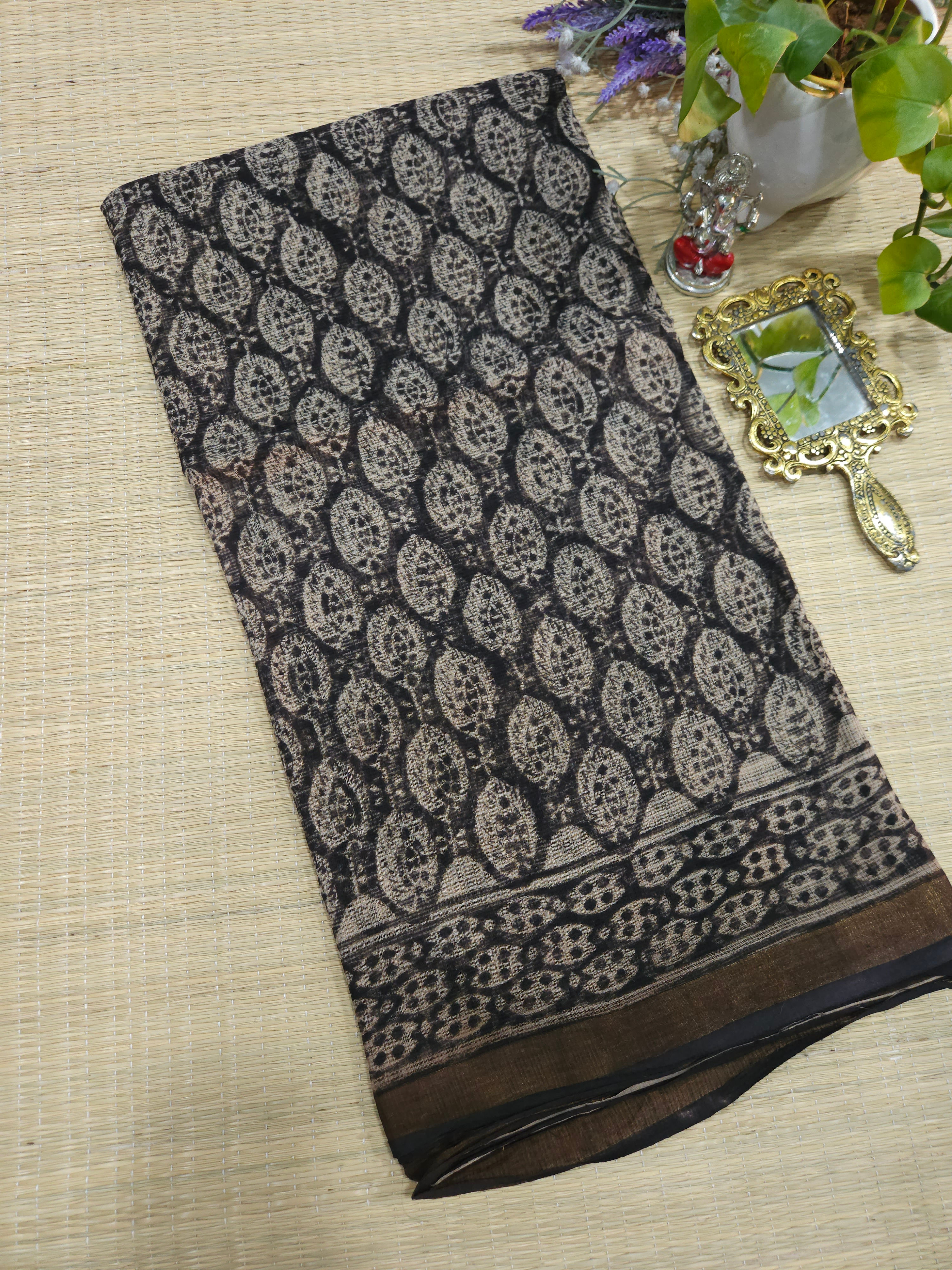 Pure Kota Doriya Handblock printed saree