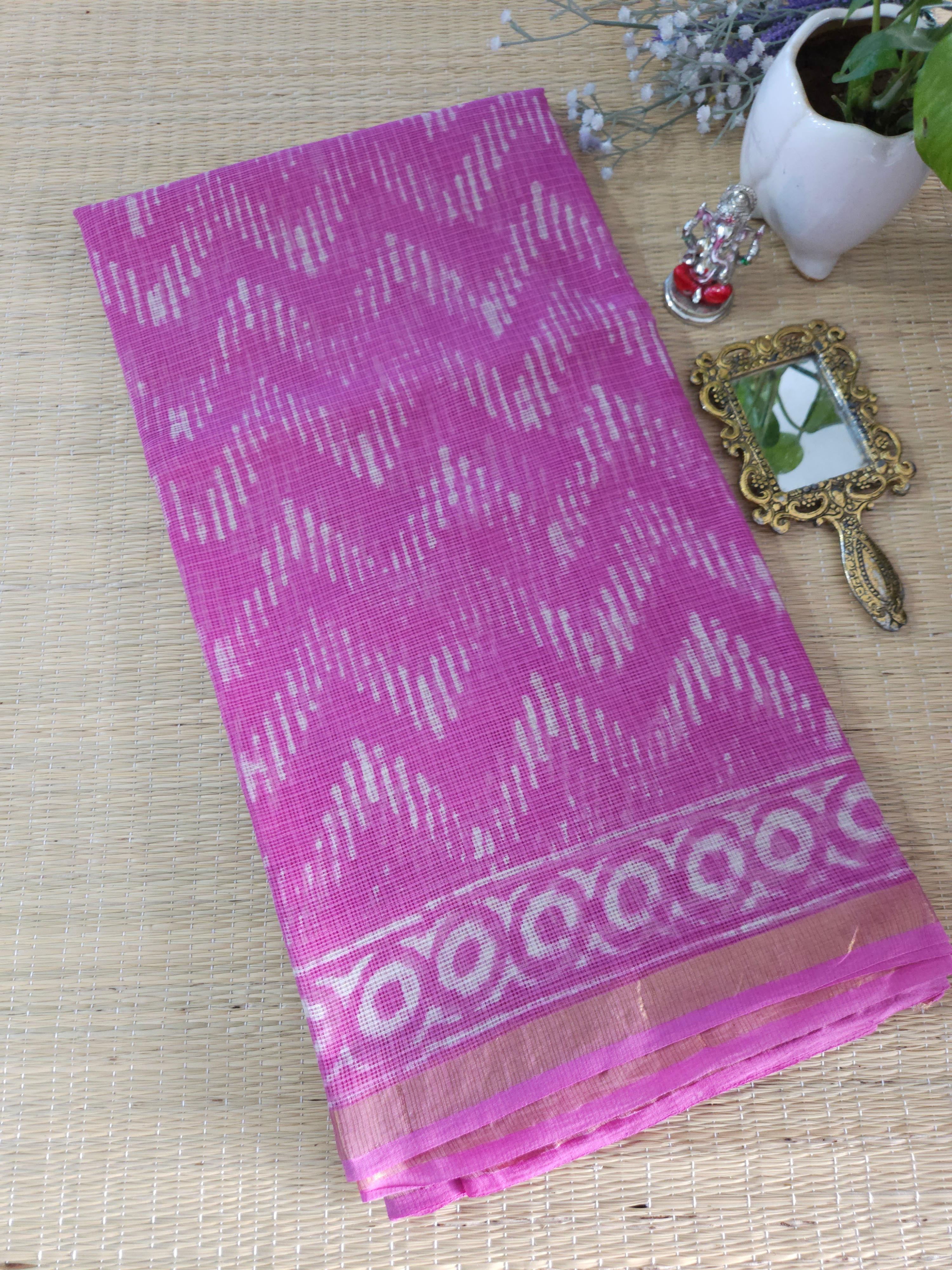 Pure Kota Doriya Handblock printed saree 