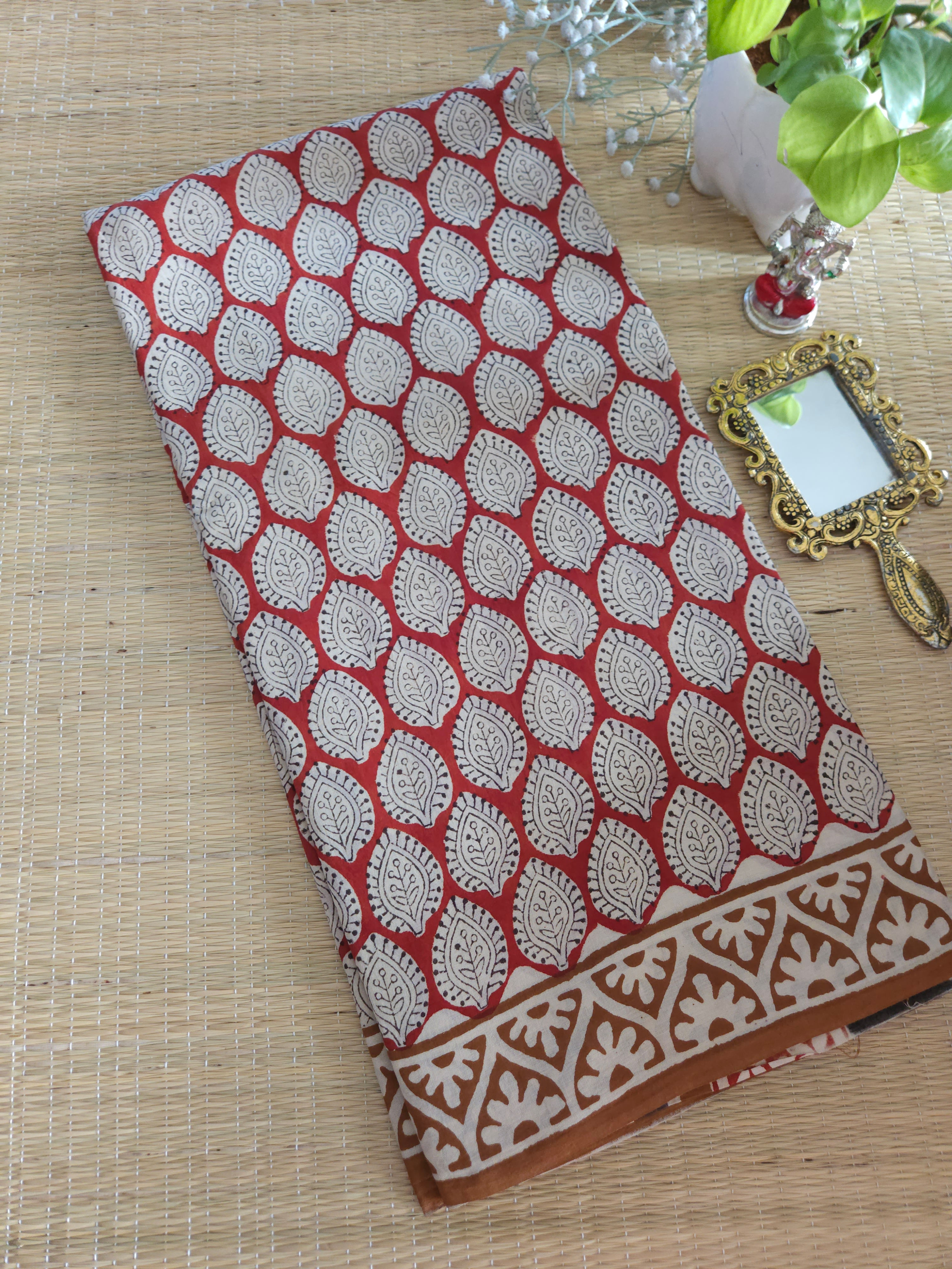 Pure mul mul cotton Handblock printed saree