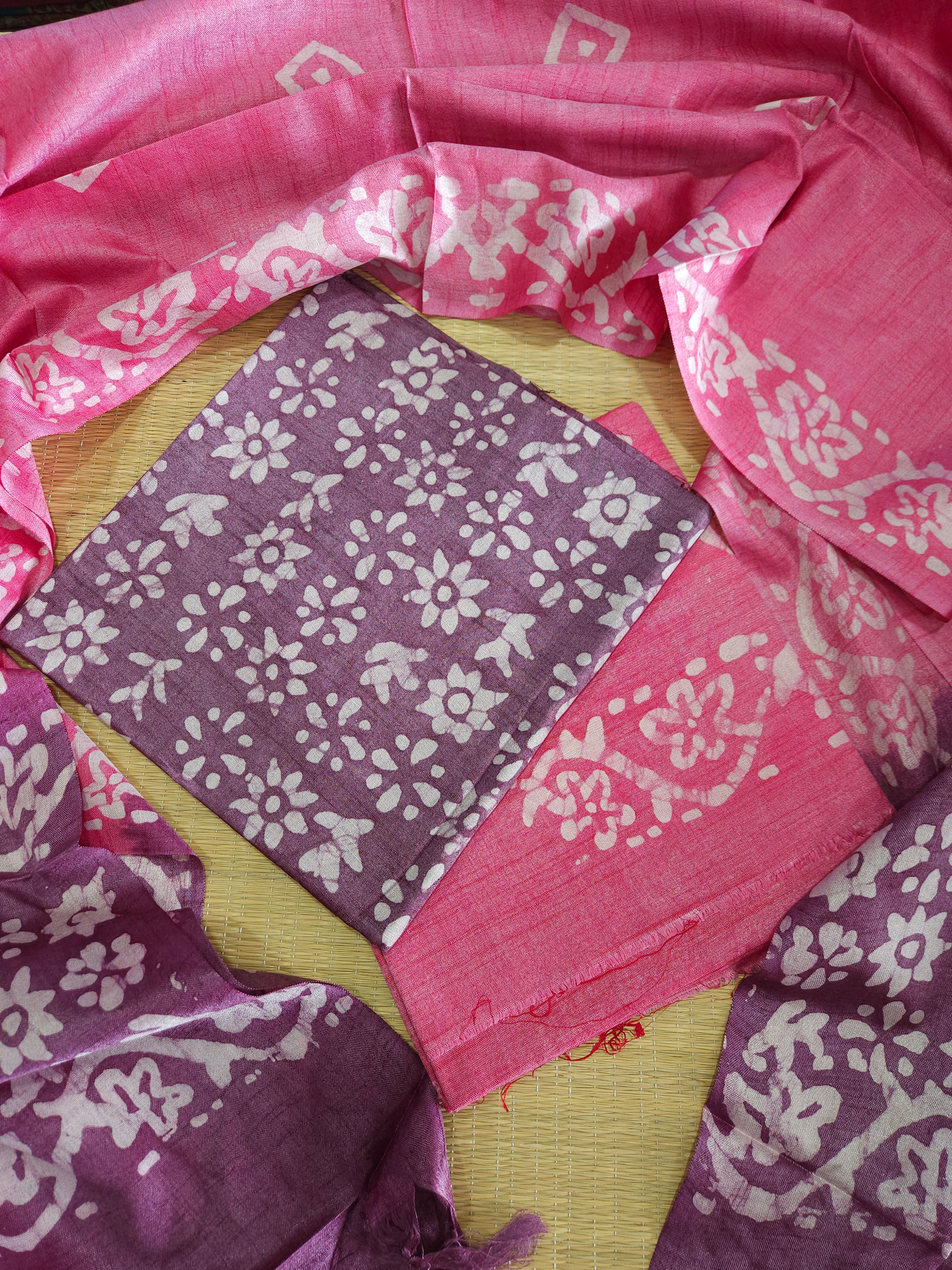 Bhagalpuri Batik cotton Unstitched Salwar suits