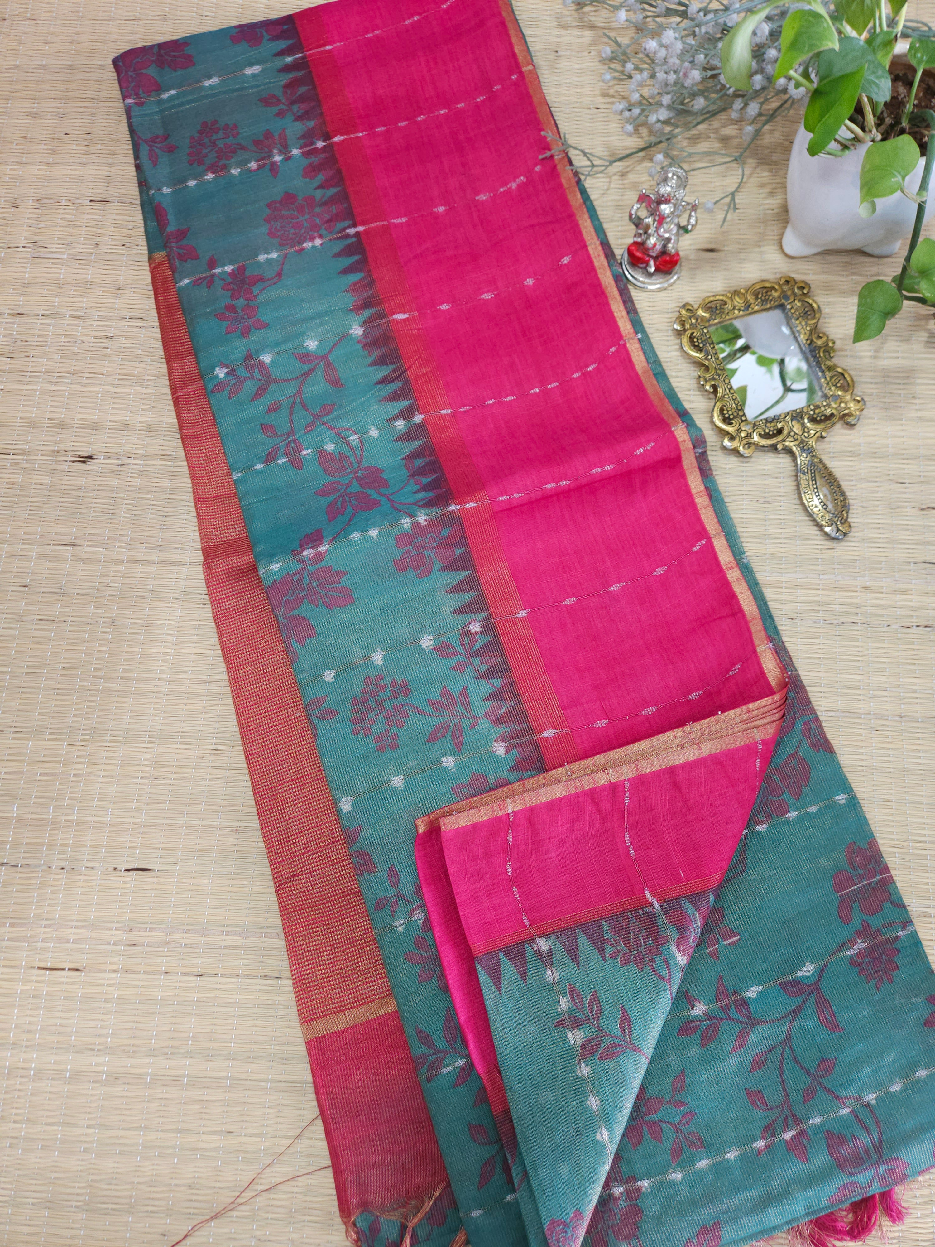 Shimmer Bhagalpuri silk saree