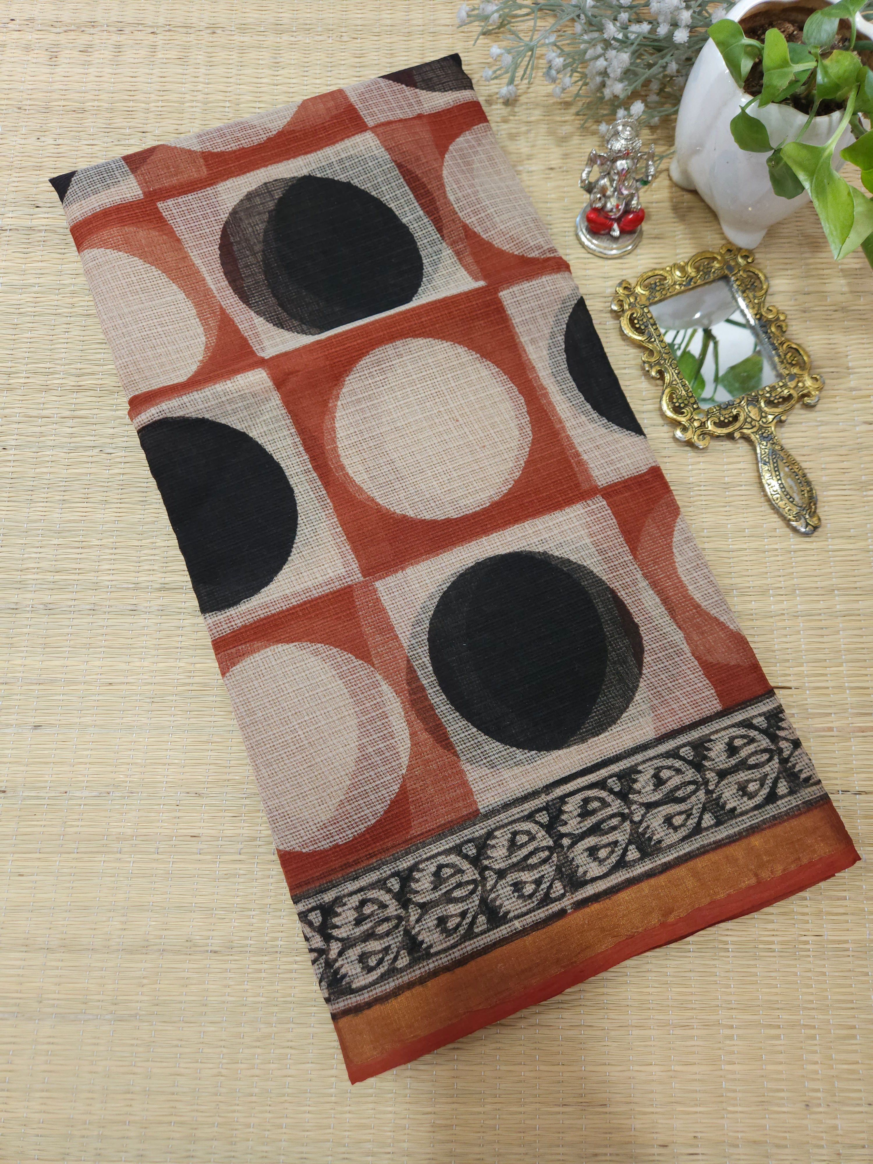 Pure Kota Doriya Handblock printed saree 
