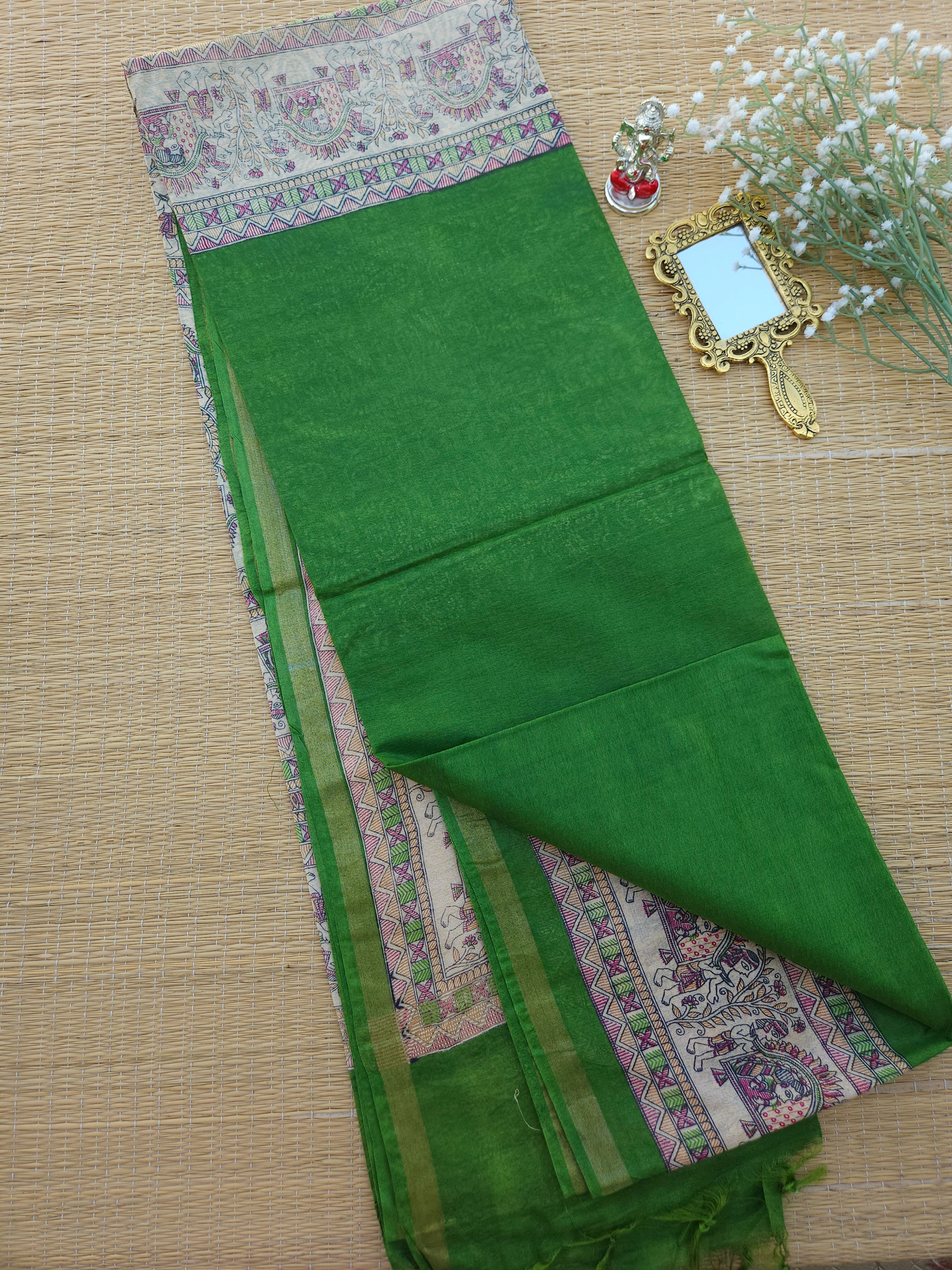 Premium Tussar silk X Madhubani saree