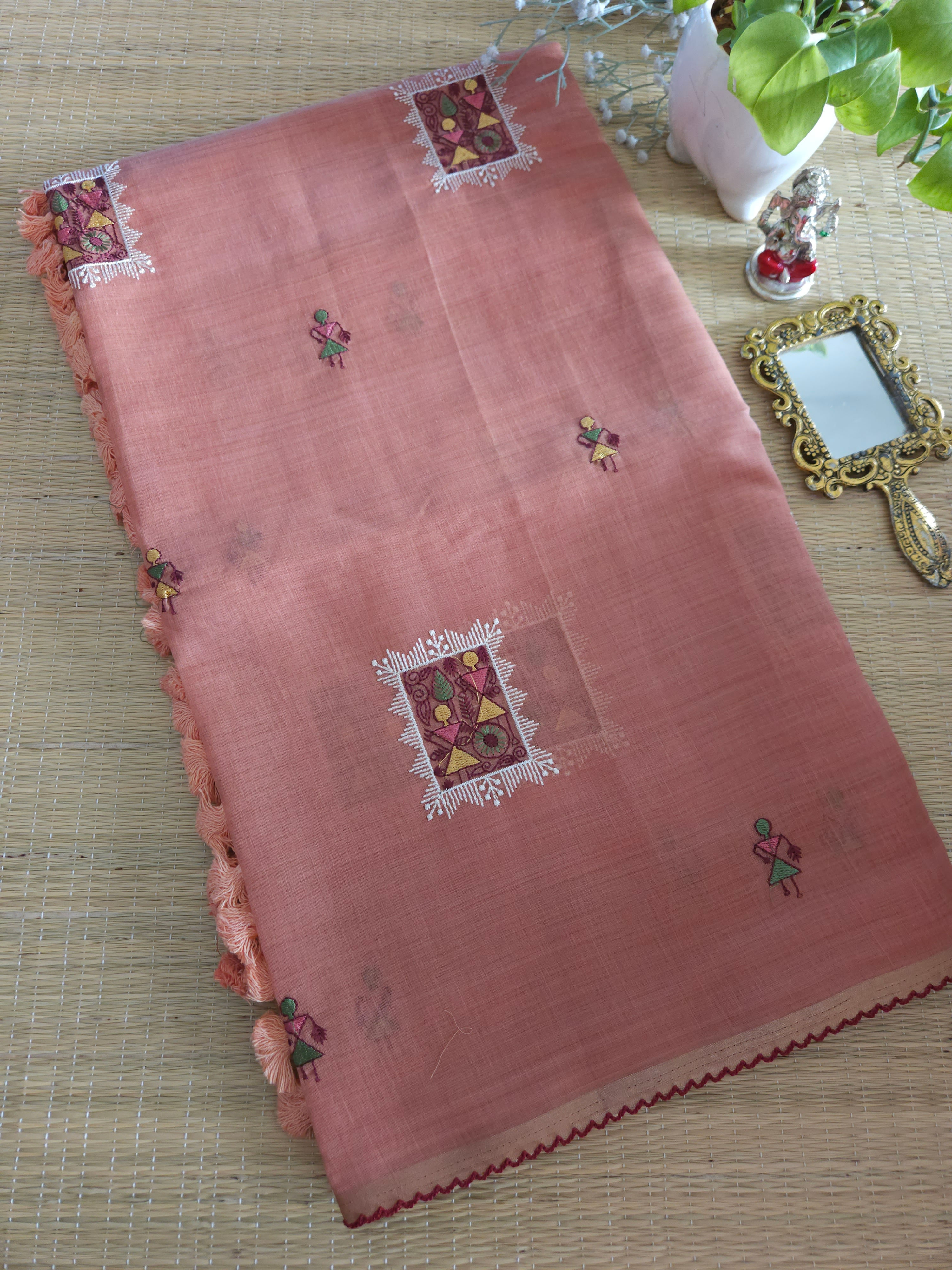 Cotton Embroidery saree