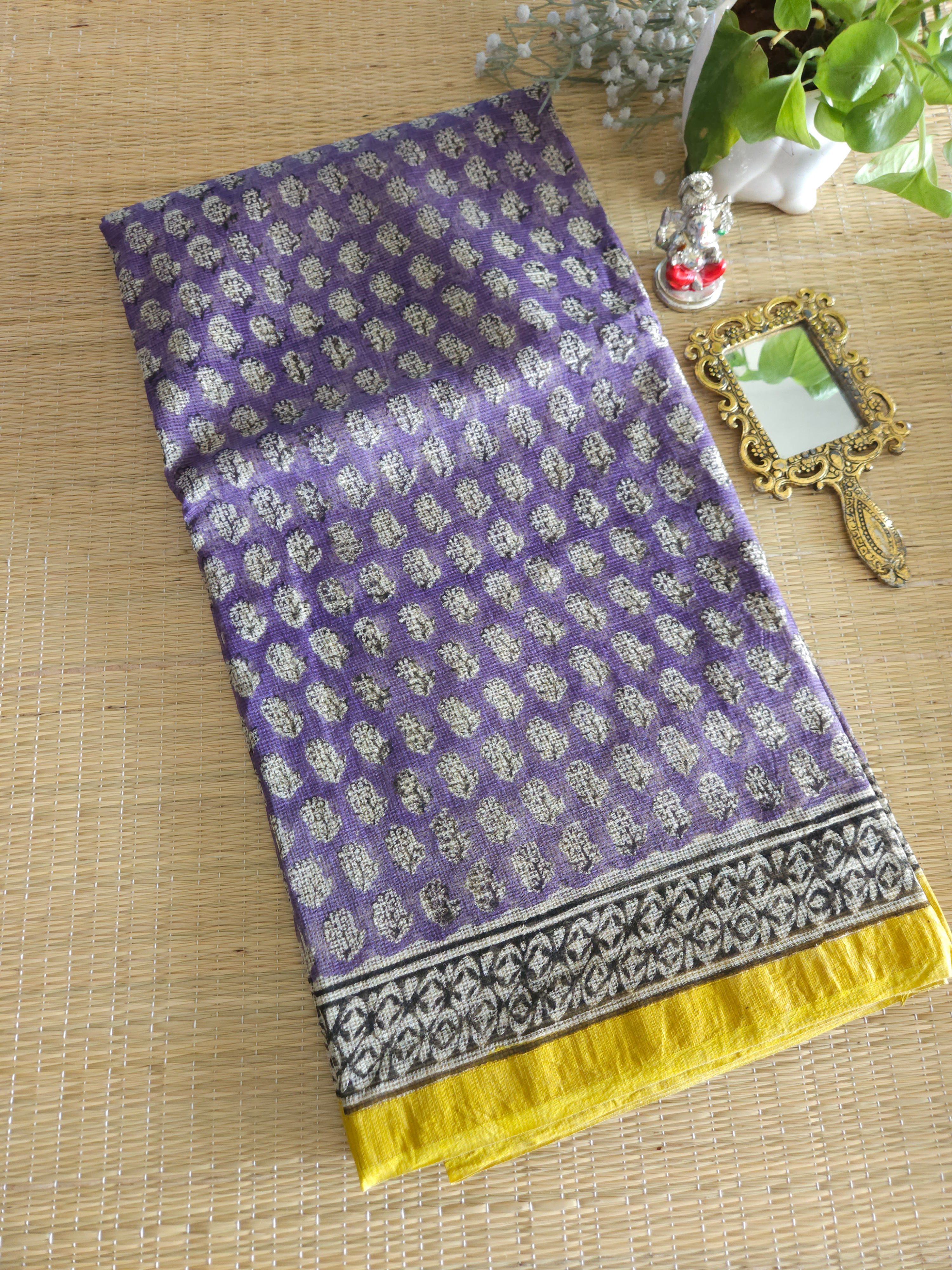 Pure Kota Doriya Handblock printed saree 