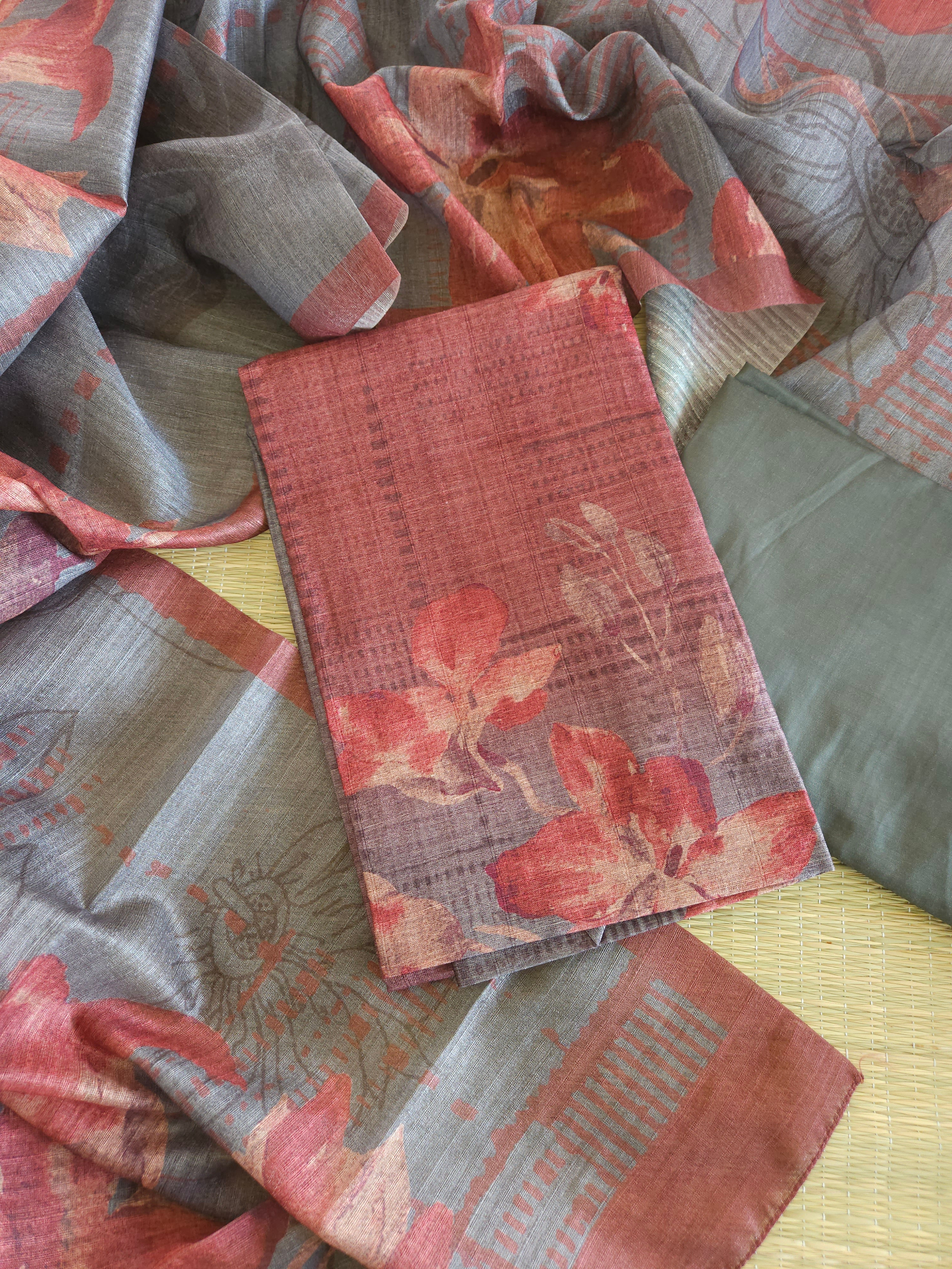 Tussar Unstitched Salwar suits 