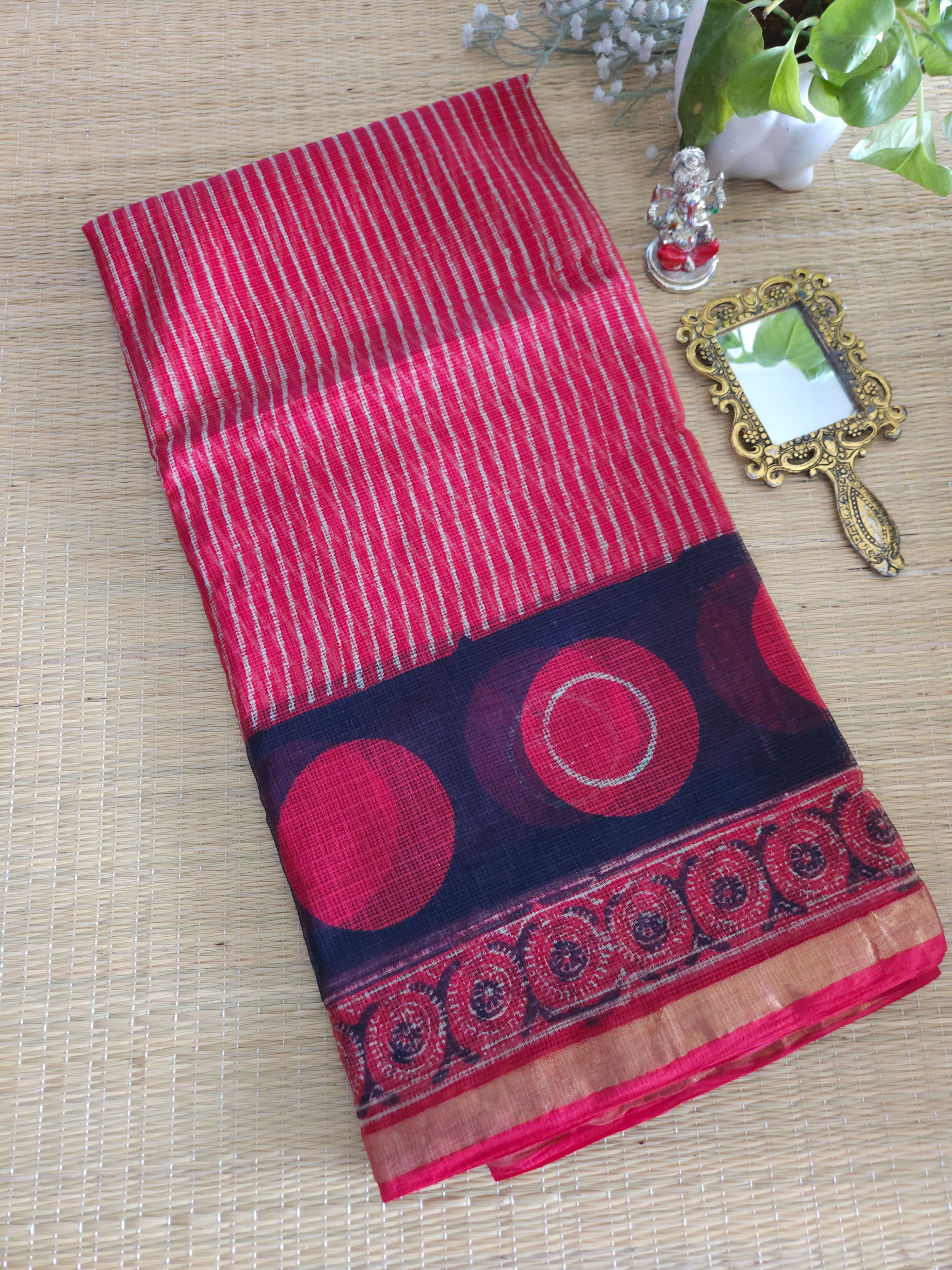 Pure Kota Doriya Handblock printed saree 