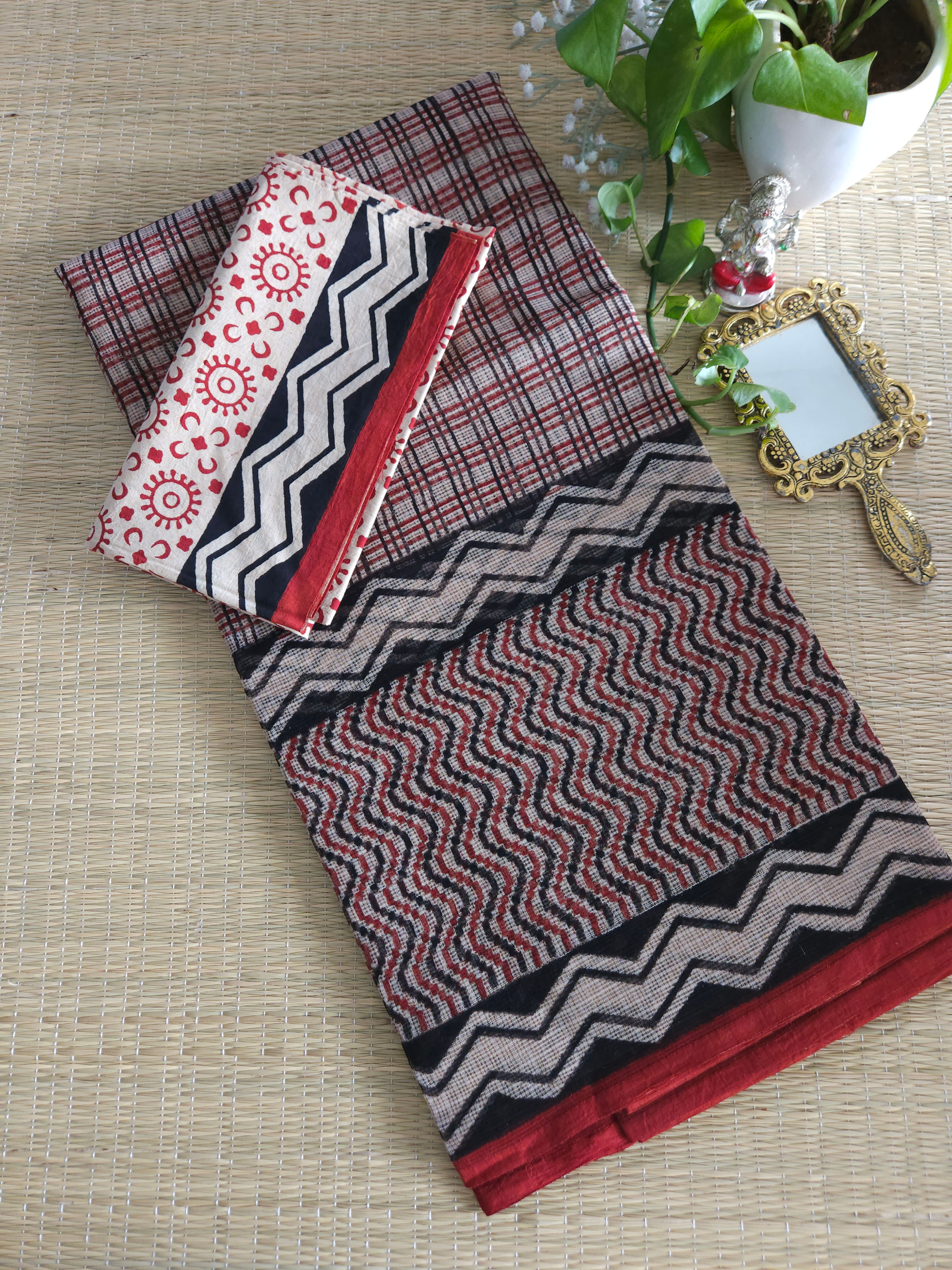 Pure Kota Doriya Handblock printed saree 