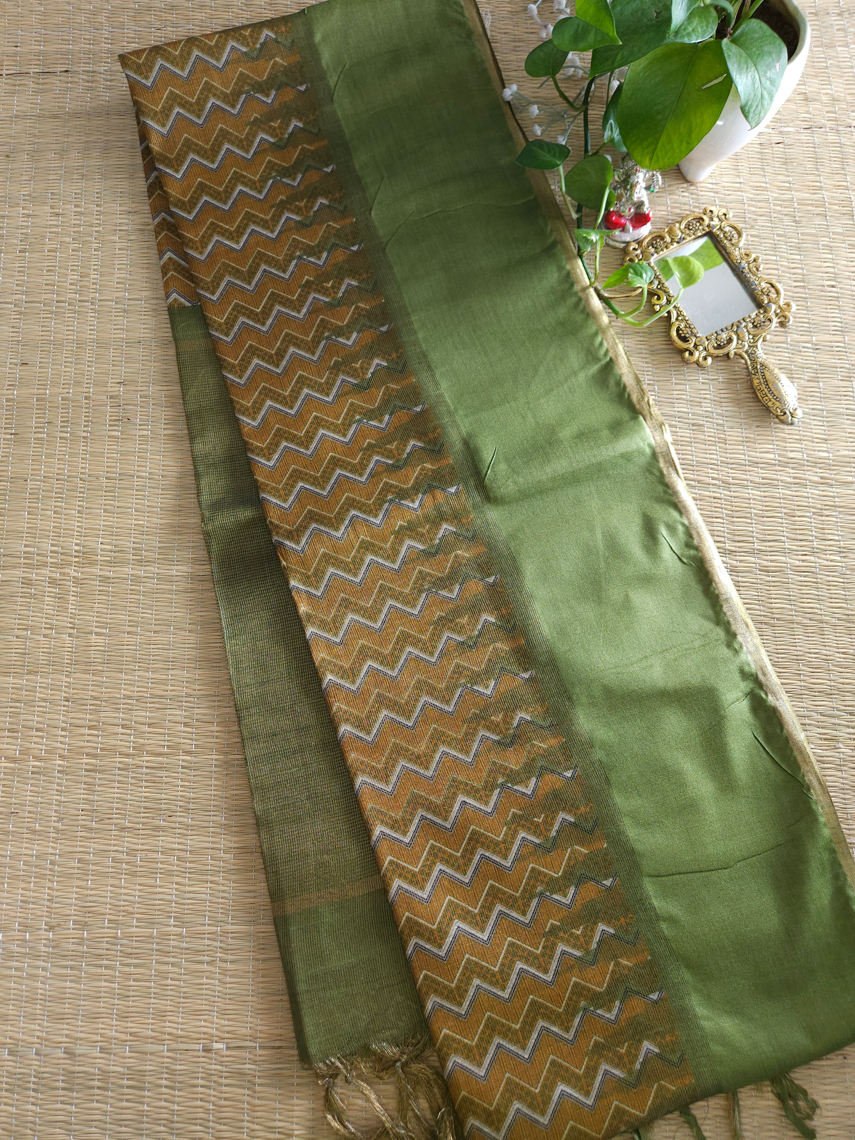 Shimmer Bhagalpuri silk saree