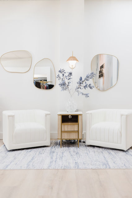 Modern organic commercial boutique interior design by House of You Interior Design in Grand Rapids, MI