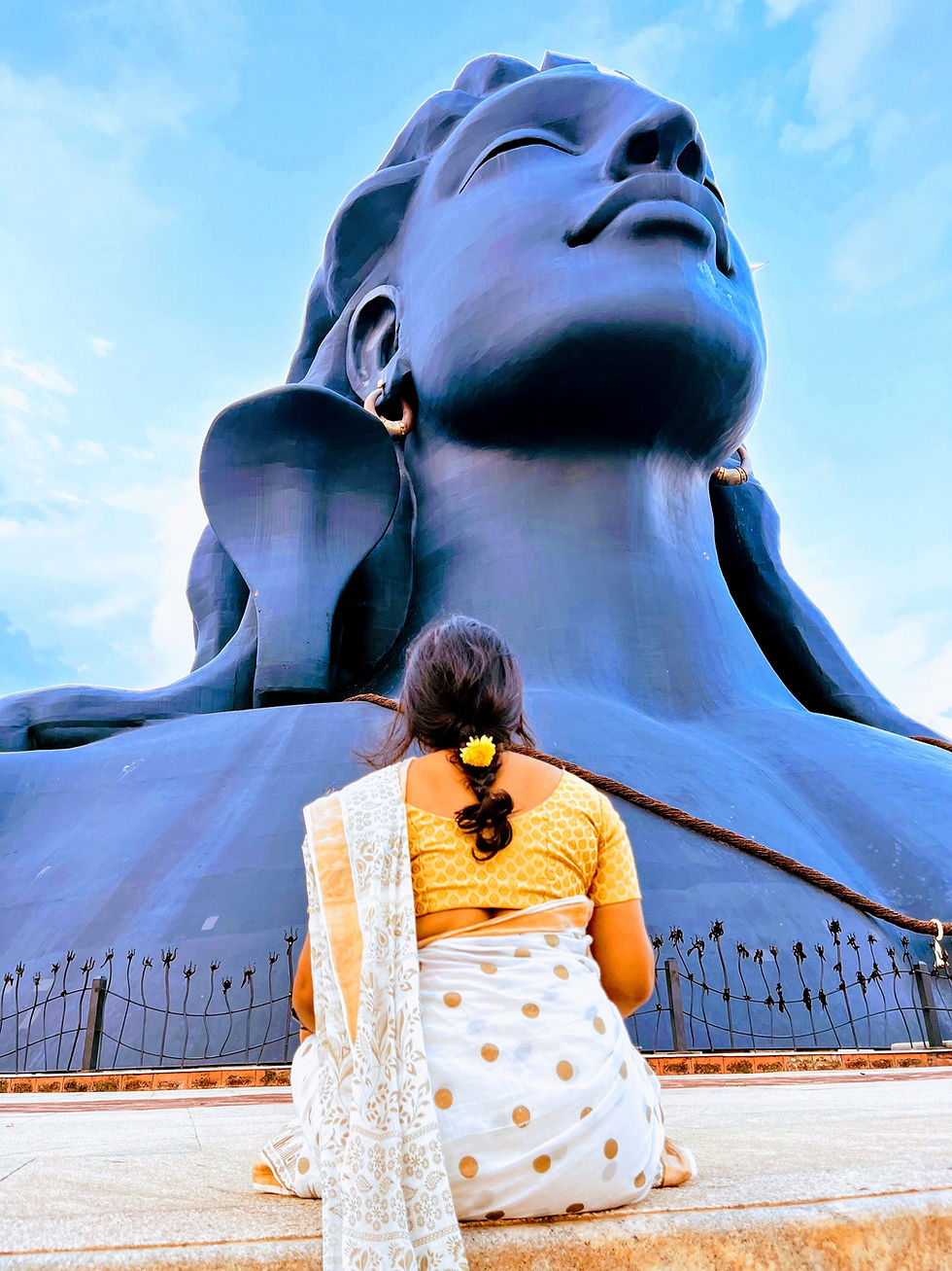 Girl Offering Prayers to Shiva