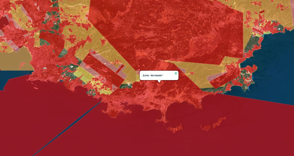Carte des restrictions d'UAS en Catégorie Ouverte et Aéromodélisme