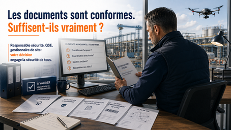 Validation d’une intervention drone par un responsable sécurité avec analyse des documents réglementaires et des procédures d’urgence