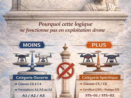 Réglementation drone : comprendre les mentions de classe, les catégories d’exploitation et les formations obligatoires - Qui peut le plus peut le moins ?  Pourquoi cette logique ne fonctionne pas en exploitation drone