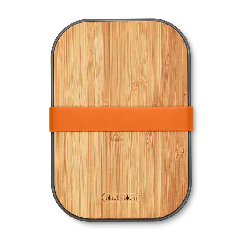 Thumbnail: black+blum Stainless Steel Sandwich Box (SS+Bamboo) 42oz (1250ml) - Orange