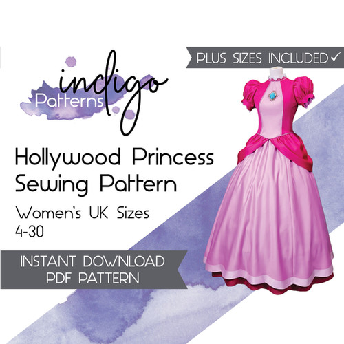 princess dress pattern Butterick B6850 sewing Movie Peach Sewing Pattern |