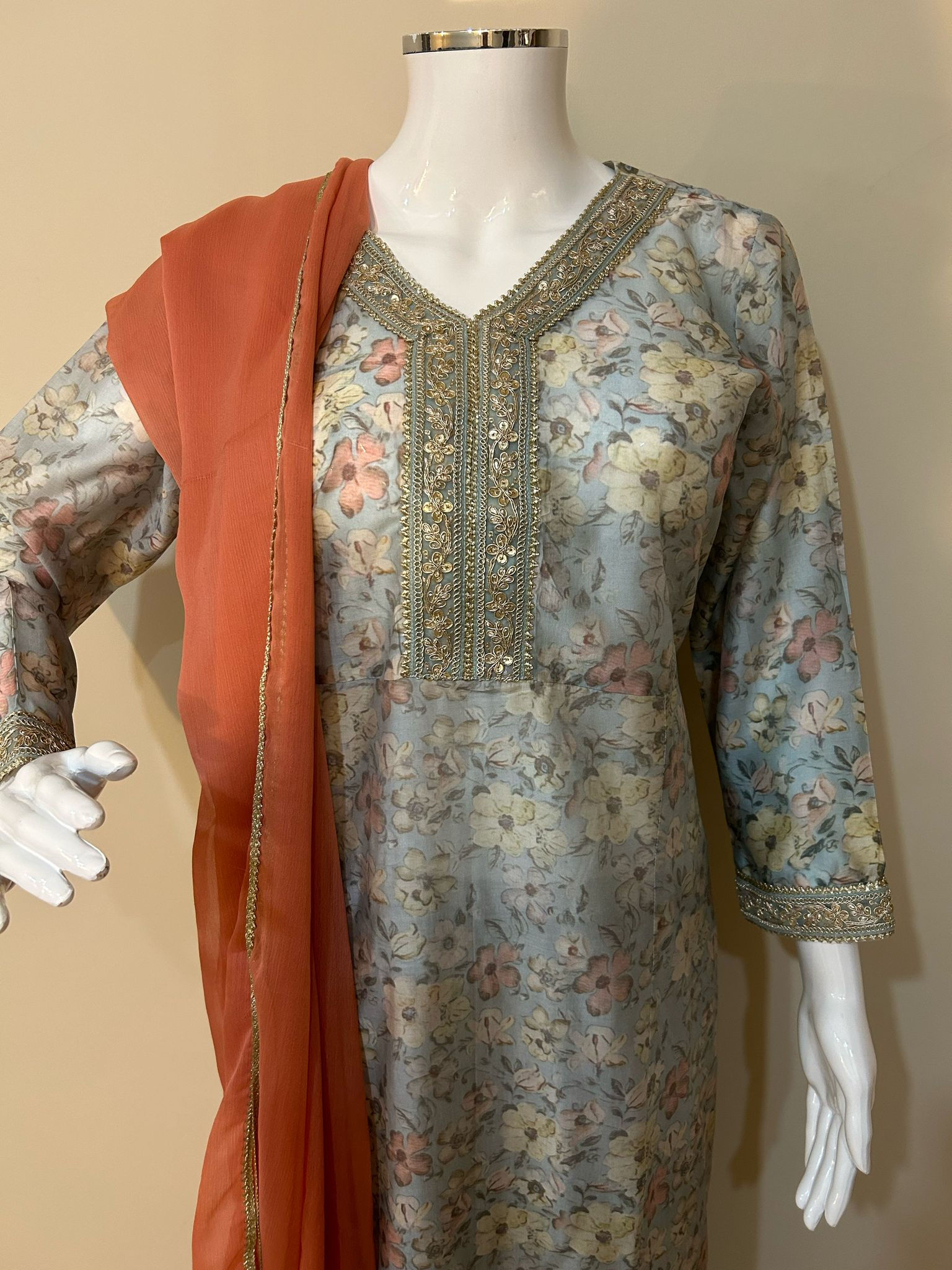 Printed Silk 3pc Suit