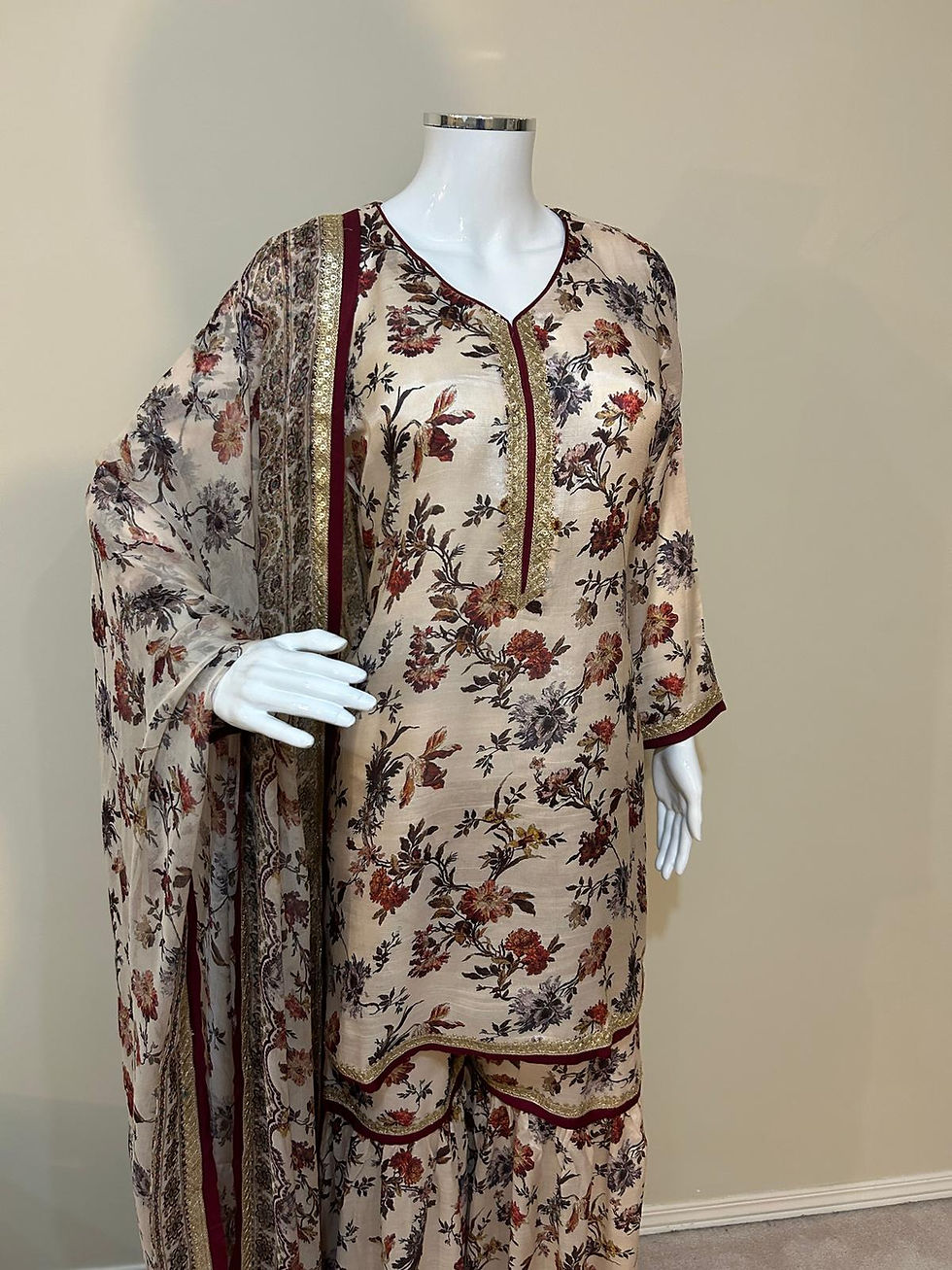 Thumbnail: Ivory Rose - Silk Gharara