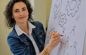 Sandra Stroeve van Picture it specialist visuele communicatie zakelijk tekenen