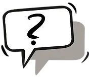 tekstballon met vraagteken bij de veelgestelde vragen over visuele communicatie