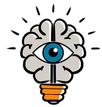 Illustratie van brein met oog omdat ons brein visueel is ingesteld