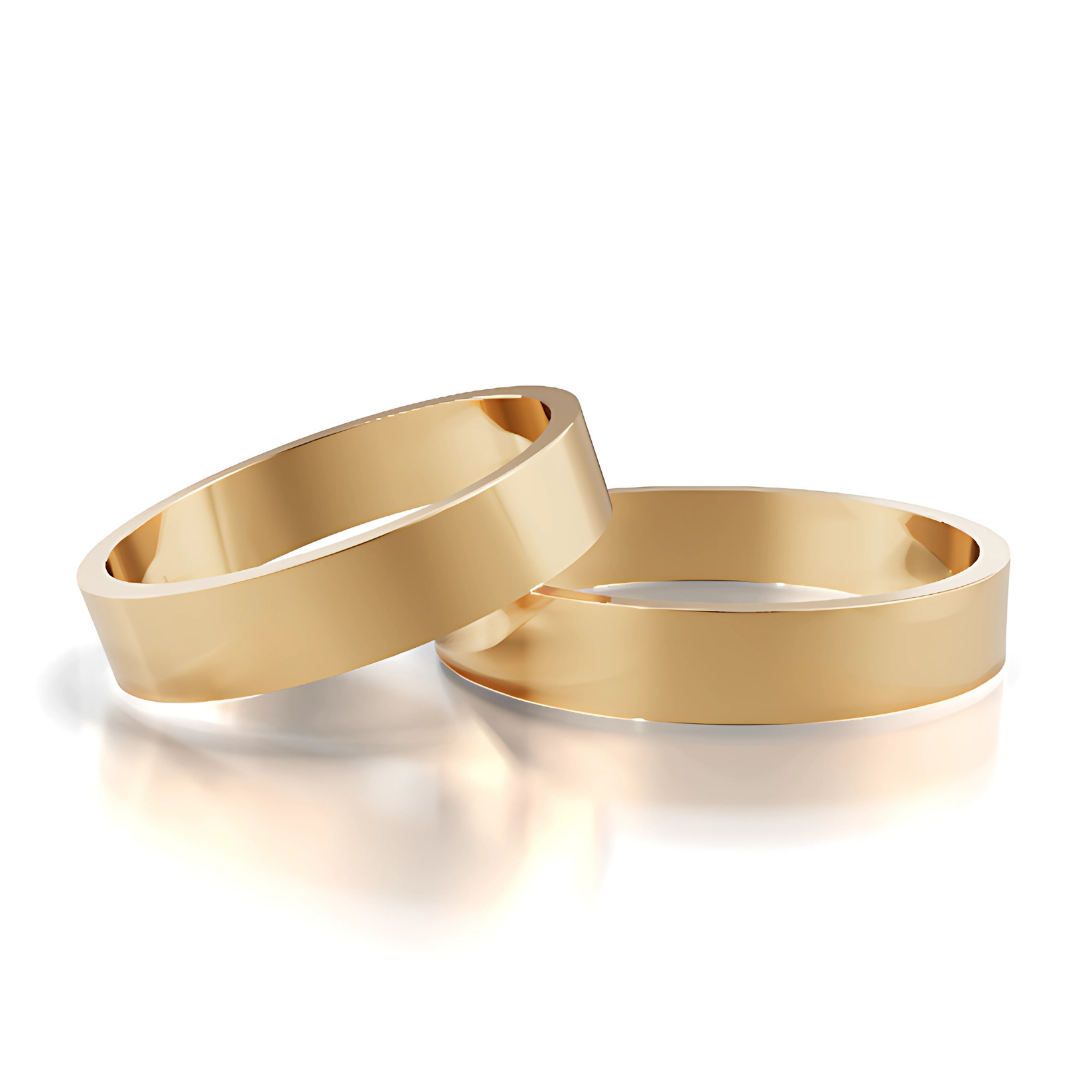 Par de alianças Retas