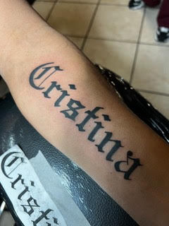Typewriter Font Lettering Tattoo Octavio Las Vegas