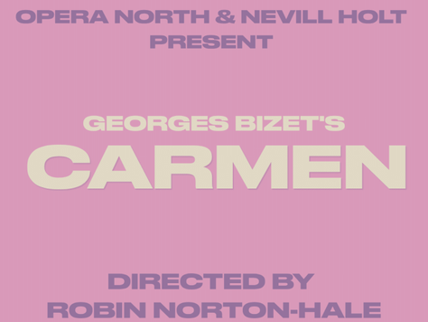 Pink background with Carmen written in cream