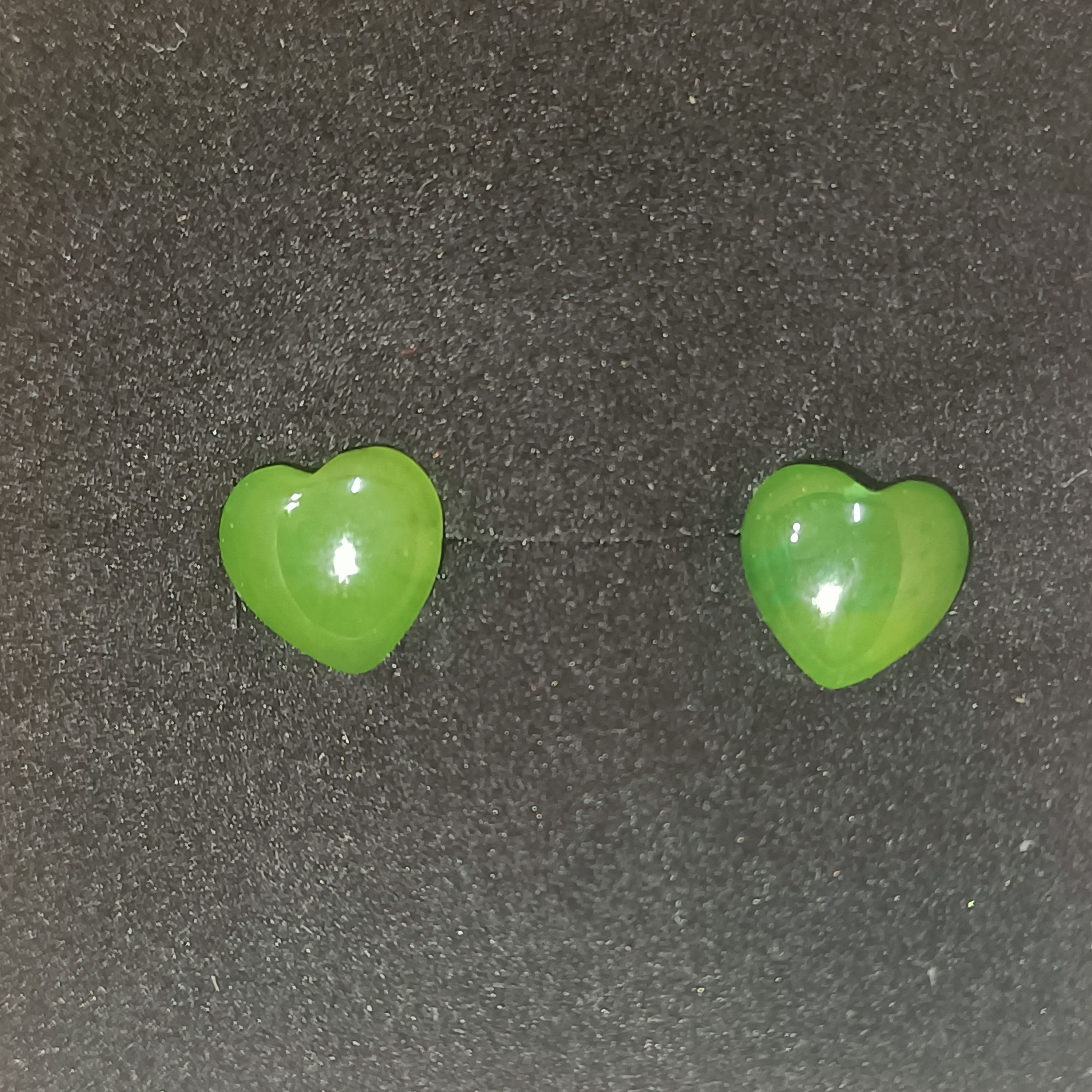 Jade Heart Stud Earrings