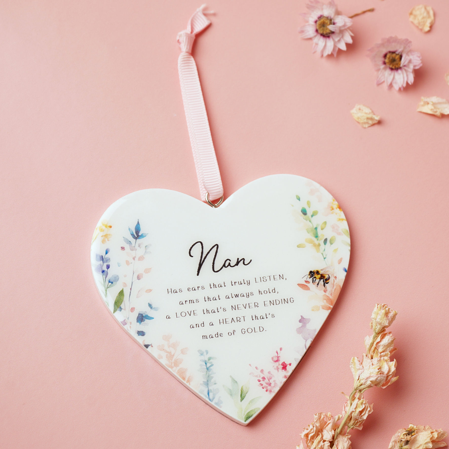 The Cottage Garden Floral Hanging Heart – Nan