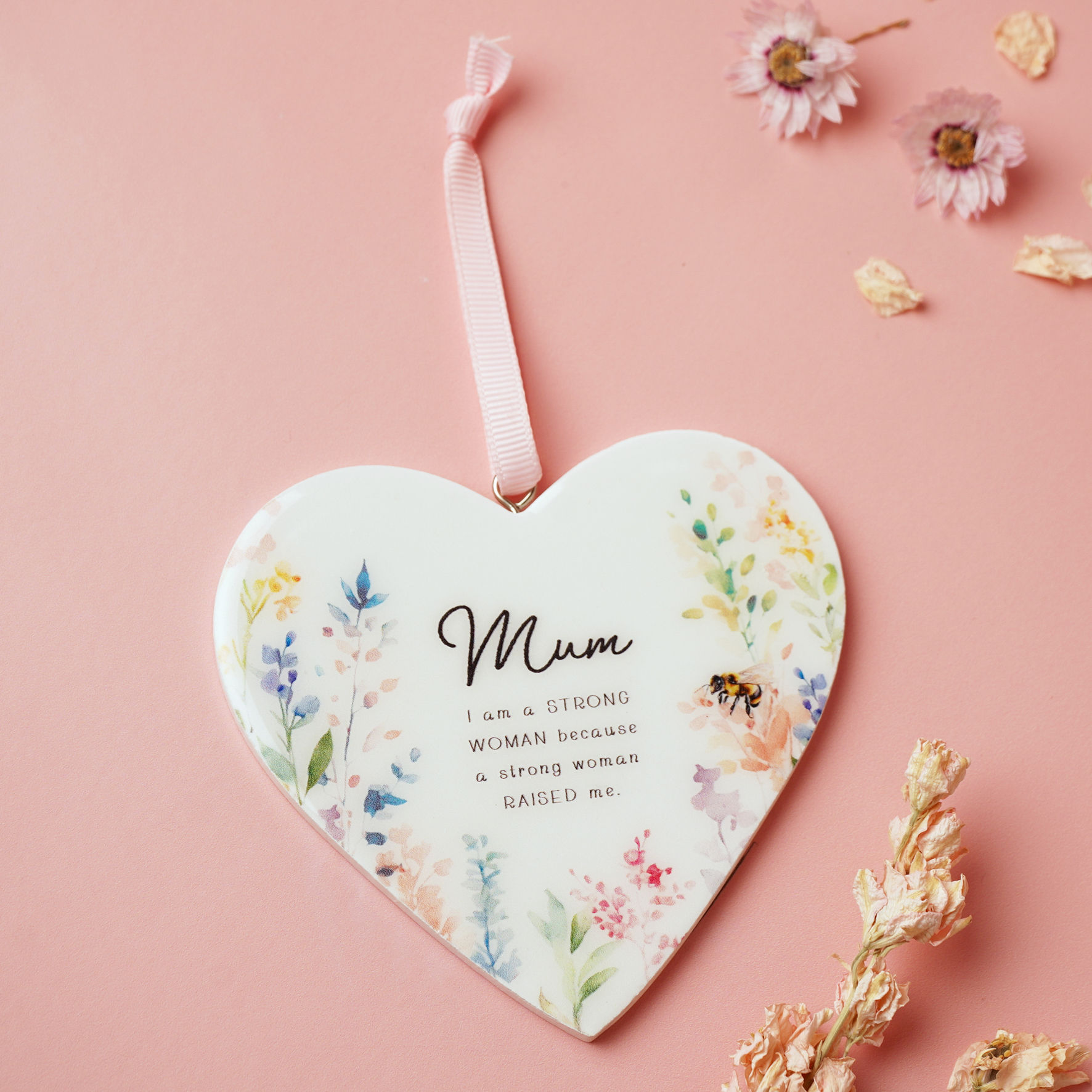 The Cottage Garden Floral Hanging Heart – Mum