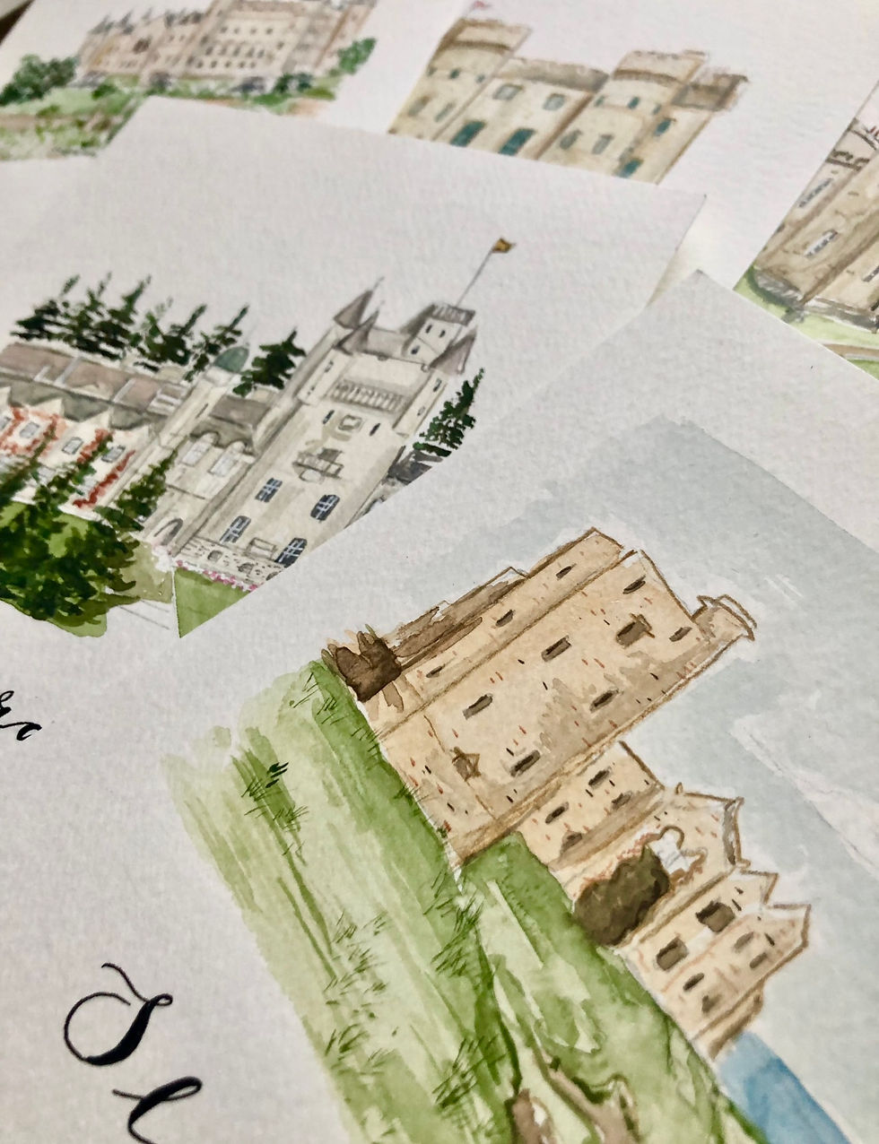 Thumbnail: Location wedding table name cards // hand painted bespoke wedding table cards