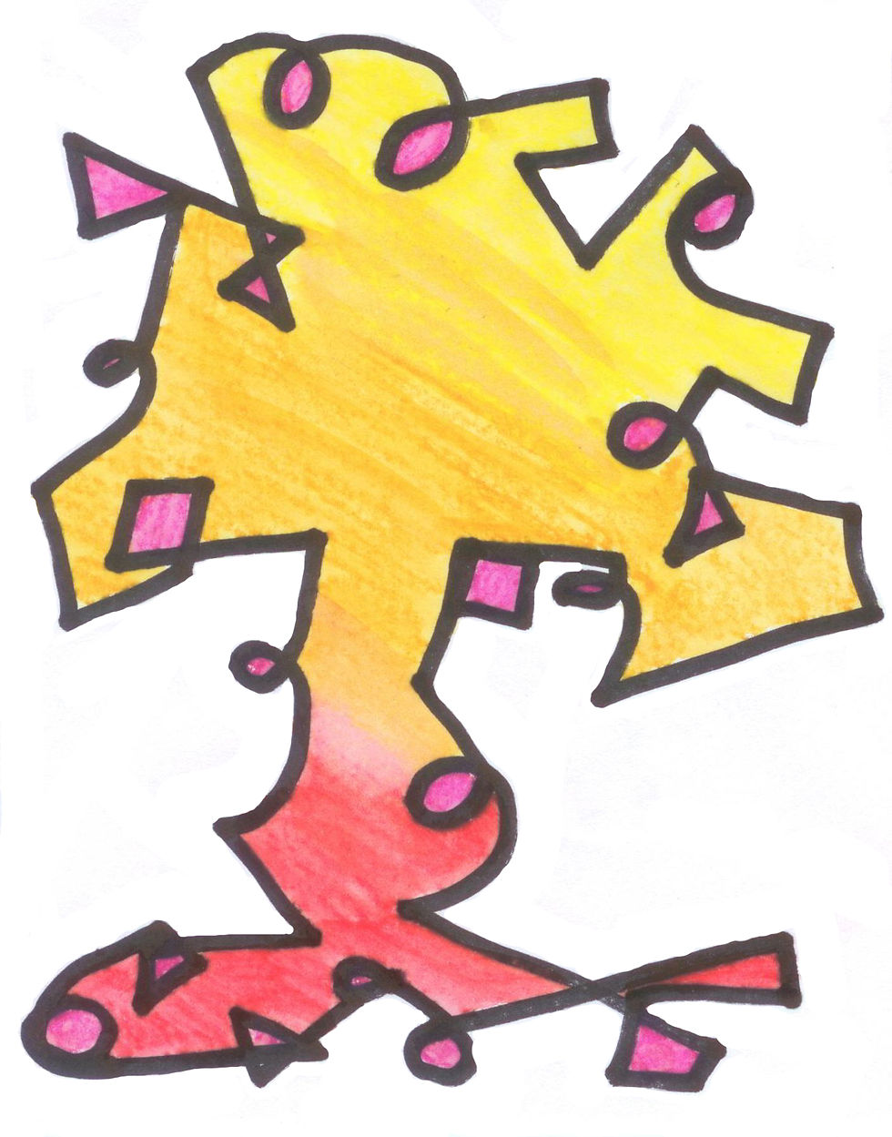 tree round straight crossed