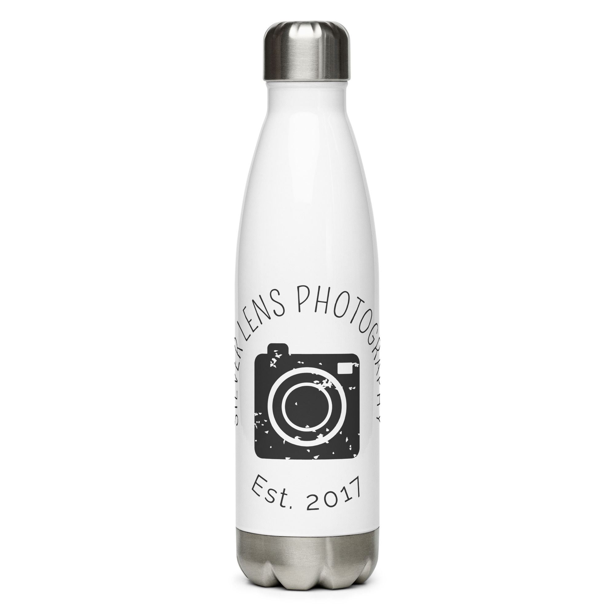 Black Logo Stainless Steel Water Bottle