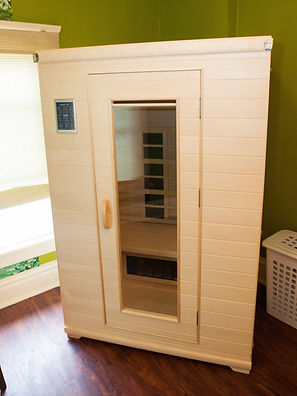 Our mini Far Infrared Sauna located in our From the Heart Healing Arts Wellness Center.