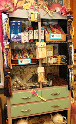 Incense and smudge sticks inside store.