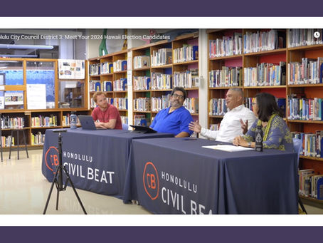 Kelsey Nakanelua took part in Civil Beat's candidate forum for Council District 3.
